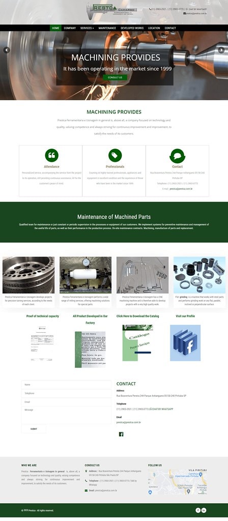 Prestica — Industrial Machining Company Website