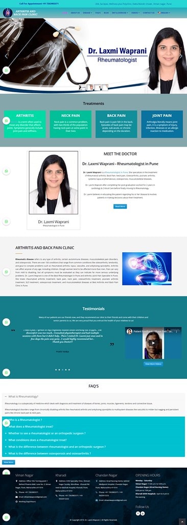 Dr. Laxmi Waprani — Rheumatology Clinic Website